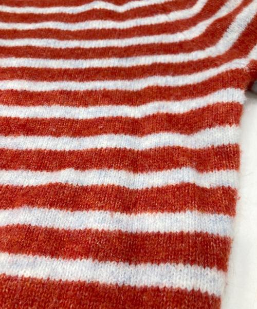 CABAN（キャバン）CABAN (キャバン) アルパカボーダー クルーネックカーディガン ブラウン×グレー サイズ:FREEの古着・服飾アイテム