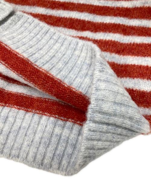 CABAN（キャバン）CABAN (キャバン) アルパカボーダー クルーネックカーディガン ブラウン×グレー サイズ:FREEの古着・服飾アイテム