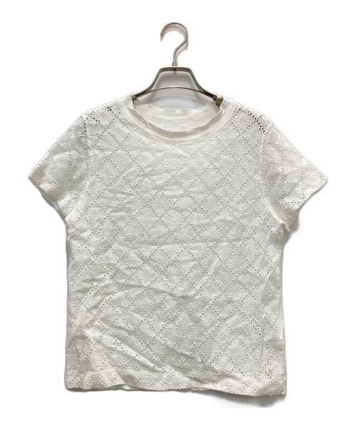 45R（フォーティファイブ・アール）45R (フォーティファイブ・アール) リネン天竺のカットワークテントTシャツ ホワイト サイズ:1の古着・服飾アイテム