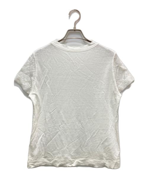 45R（フォーティファイブ・アール）45R (フォーティファイブ・アール) リネン天竺のカットワークテントTシャツ ホワイト サイズ:1の古着・服飾アイテム