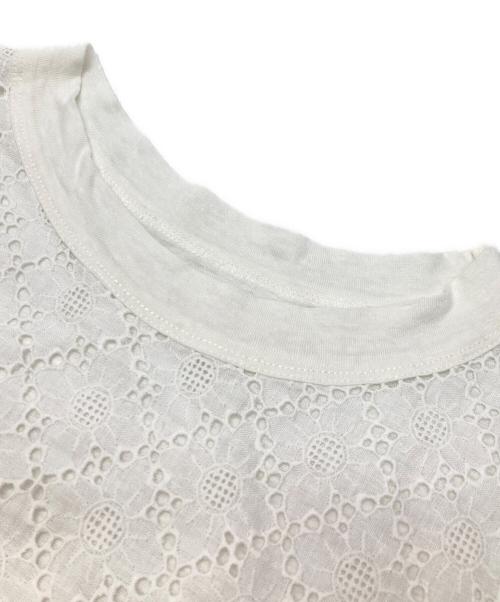 45R（フォーティファイブ・アール）45R (フォーティファイブ・アール) リネン天竺のカットワークテントTシャツ ホワイト サイズ:1の古着・服飾アイテム