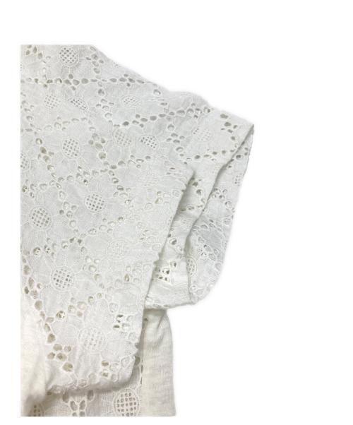 45R（フォーティファイブ・アール）45R (フォーティファイブ・アール) リネン天竺のカットワークテントTシャツ ホワイト サイズ:1の古着・服飾アイテム