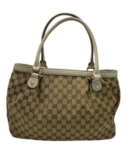 GUCCI（グッチ）GUCCI (グッチ) GGキャンバスハンドバッグ ベージュの古着・服飾アイテム