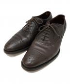 Trading postトレーディングポスト）の古着「パンチドトゥ内羽根レザーシューズ」｜ブラウン