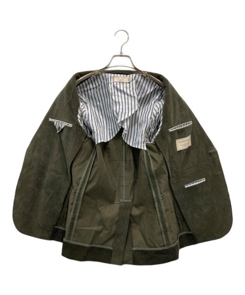 maison kitsune（メゾンキツネ）MAISON KITSUNE (メゾンキツネ) 金釦コーデュロイテーラードジャケット グリーン サイズ:Sの古着・服飾アイテム