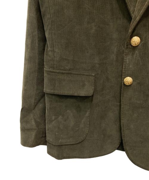 maison kitsune（メゾンキツネ）MAISON KITSUNE (メゾンキツネ) 金釦コーデュロイテーラードジャケット グリーン サイズ:Sの古着・服飾アイテム