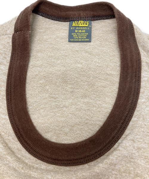 JERZEES（ジャージーズ）JERZEES (ジャージーズ) リンガーTシャツ ベージュ サイズ:M38-40の古着・服飾アイテム