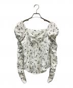 Lily Brownリリーブラウン）の古着「フラワープリントブラウス」｜ホワイト