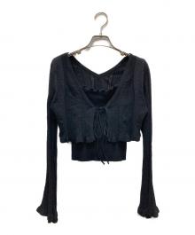 Snidel（スナイデル）の古着「カーデsetニットキャミ」｜ブラック