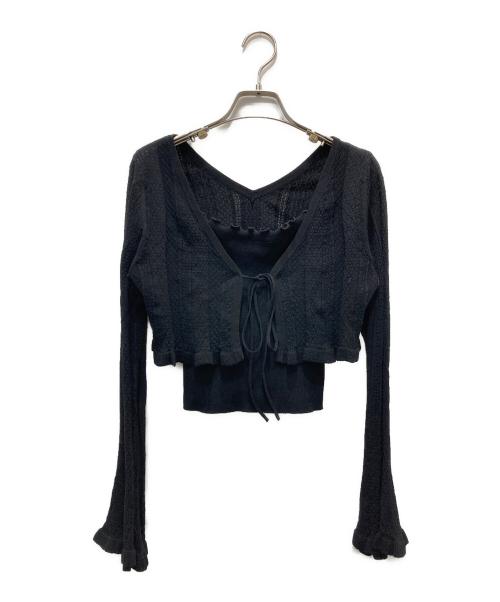 Snidel（スナイデル）Snidel (スナイデル) カーデsetニットキャミ ブラック サイズ:FREE 未使用品の古着・服飾アイテム