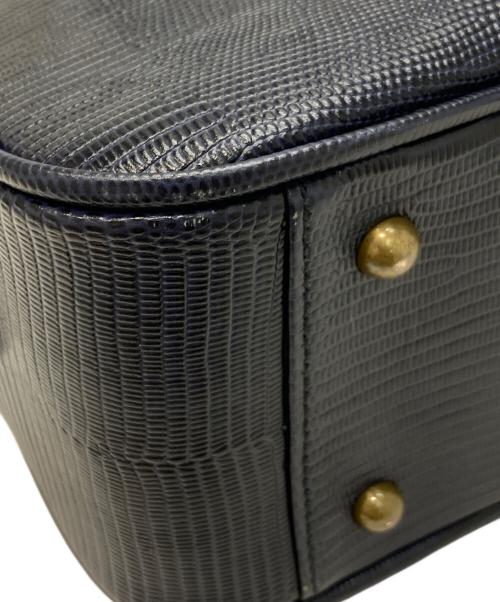 TOFF&LOADSTONE（トフアンドロードストーン）TOFF&LOADSTONE (トフアンドロードストーン) ミニヨン リザードハンドバッグ ネイビーの古着・服飾アイテム