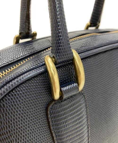 TOFF&LOADSTONE（トフアンドロードストーン）TOFF&LOADSTONE (トフアンドロードストーン) ミニヨン リザードハンドバッグ ネイビーの古着・服飾アイテム