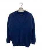 UNTITLEDアンタイトル）の古着「スーリーアルパカ混Vネックニット」｜ネイビー