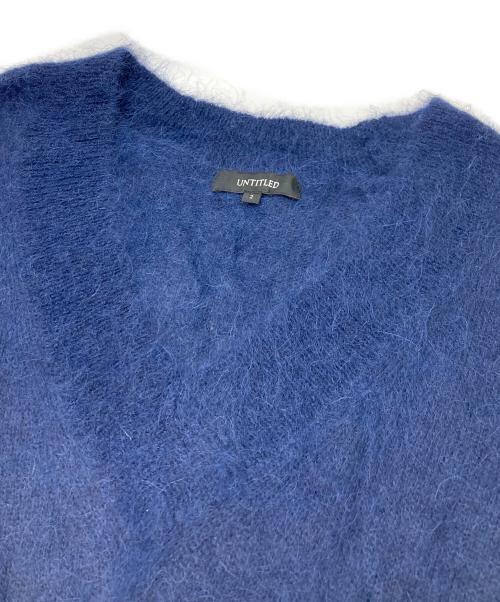 UNTITLED（アンタイトル）UNTITLED (アンタイトル) スーリーアルパカ混Vネックニット ネイビー サイズ:2の古着・服飾アイテム