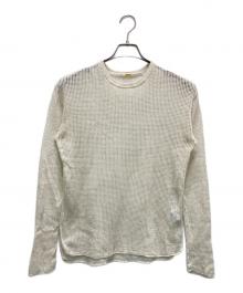 MUSE de Deuxieme Classe（ミューズ ドゥーズィエム クラス）の古着「Lily Linen アゼ プルオーバーニット」｜アイボリー