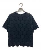 LE CIEL BLEUルシェルブルー）の古着「ビッグドットレーストップ」｜ブラック