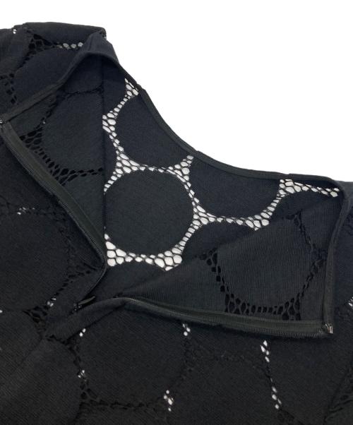 LE CIEL BLEU（ルシェルブルー）LE CIEL BLEU (ルシェルブルー) ビッグドットレーストップ ブラック サイズ:38の古着・服飾アイテム