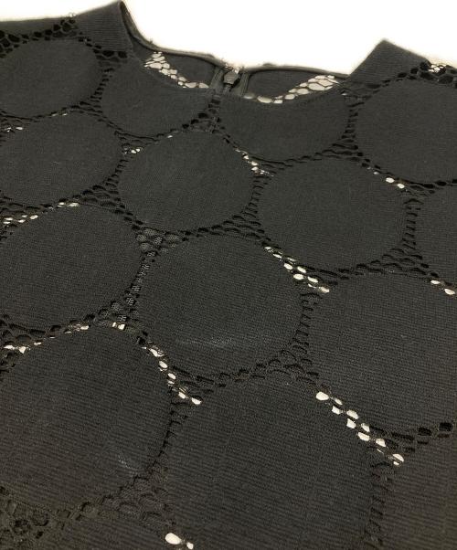 LE CIEL BLEU（ルシェルブルー）LE CIEL BLEU (ルシェルブルー) ビッグドットレーストップ ブラック サイズ:38の古着・服飾アイテム