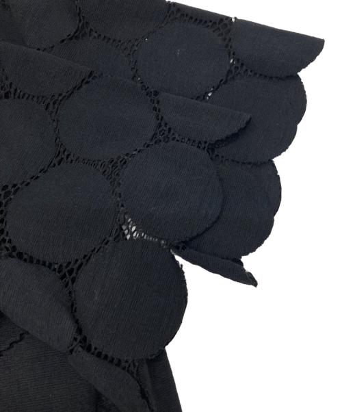 LE CIEL BLEU（ルシェルブルー）LE CIEL BLEU (ルシェルブルー) ビッグドットレーストップ ブラック サイズ:38の古着・服飾アイテム