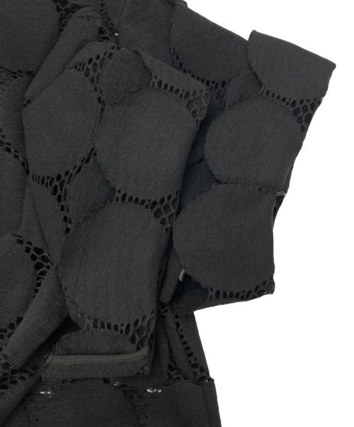 LE CIEL BLEU（ルシェルブルー）LE CIEL BLEU (ルシェルブルー) ビッグドットレーストップ ブラック サイズ:38の古着・服飾アイテム