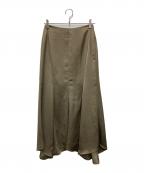 HER LIP TOハーリップトゥ）の古着「Asymmetry Hem Satin Skirt」｜ブラウン