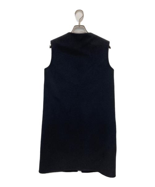 MADISON BLUE（マディソンブルー）MADISON BLUE (マディソンブルー) ウール リバー ロング ジレ ブラック サイズ:01（S）の古着・服飾アイテム