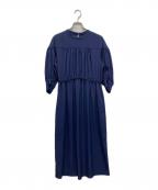 BALLSEYボールジィ）の古着「シルキークロス ギャザーワンピース」｜ネイビー