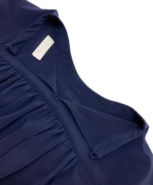 BALLSEY（ボールジィ）BALLSEY (ボールジィ) シルキークロス ギャザーワンピース ネイビー サイズ:36の古着・服飾アイテム