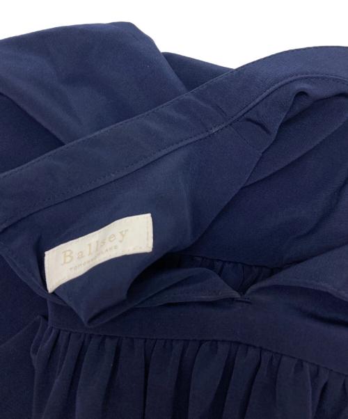BALLSEY（ボールジィ）BALLSEY (ボールジィ) シルキークロス ギャザーワンピース ネイビー サイズ:36の古着・服飾アイテム