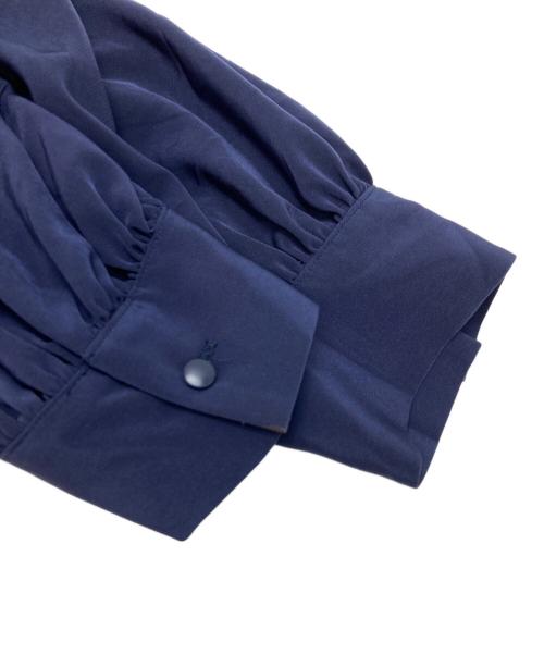 BALLSEY（ボールジィ）BALLSEY (ボールジィ) シルキークロス ギャザーワンピース ネイビー サイズ:36の古着・服飾アイテム