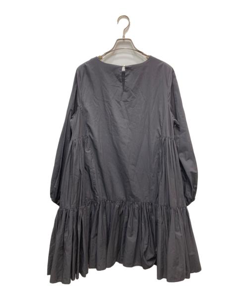 merlette（マーレット）Merlette (マーレット) TOMORROW LAND (トゥモローランド) フリルギャザーブラウス ブラック サイズ:不明(実寸参照)の古着・服飾アイテム