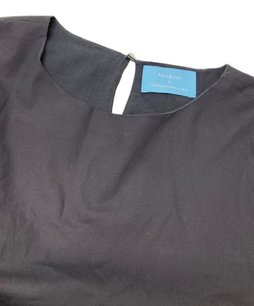 merlette（マーレット）Merlette (マーレット) TOMORROW LAND (トゥモローランド) フリルギャザーブラウス ブラック サイズ:不明(実寸参照)の古着・服飾アイテム