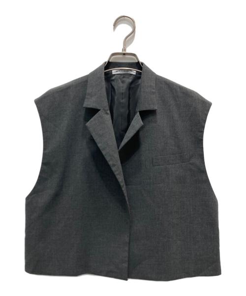 BEAUTY&YOUTH（ビューティーアンドユース）BEAUTY&YOUTH (ビューティーアンドユース) ポリエステルブレンド ショートジレ グレー サイズ:不明(実寸参照)の古着・服飾アイテム