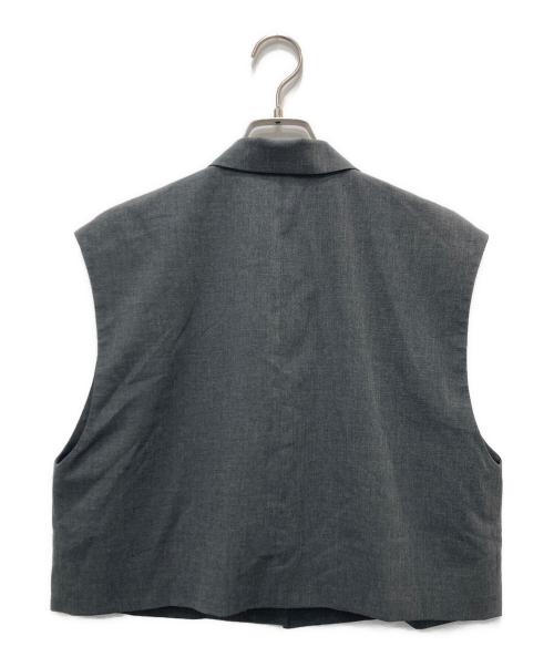 BEAUTY&YOUTH（ビューティーアンドユース）BEAUTY&YOUTH (ビューティーアンドユース) ポリエステルブレンド ショートジレ グレー サイズ:不明(実寸参照)の古着・服飾アイテム