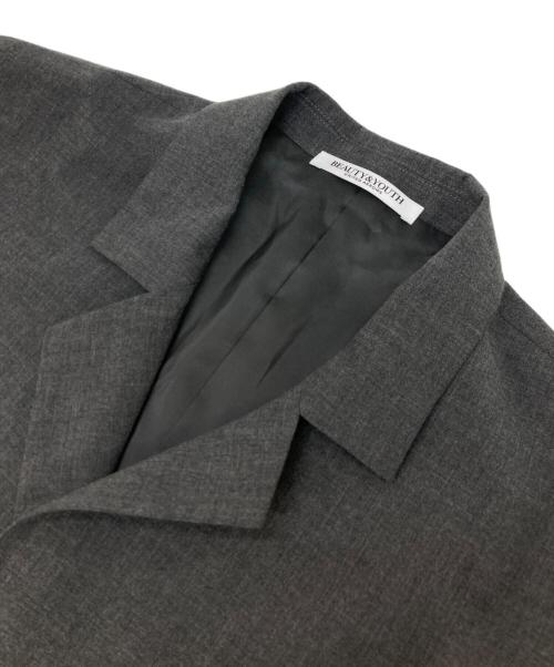 BEAUTY&YOUTH（ビューティーアンドユース）BEAUTY&YOUTH (ビューティーアンドユース) ポリエステルブレンド ショートジレ グレー サイズ:不明(実寸参照)の古着・服飾アイテム