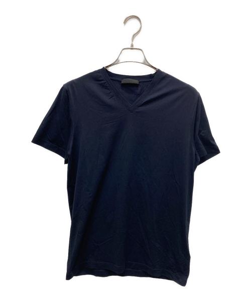 PRADA（プラダ）PRADA (プラダ) Vネックカットソー ネイビー サイズ:Sの古着・服飾アイテム
