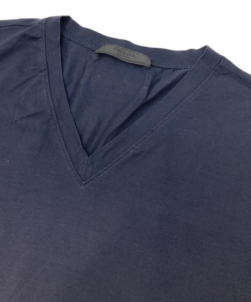 PRADA（プラダ）PRADA (プラダ) Vネックカットソー ネイビー サイズ:Sの古着・服飾アイテム