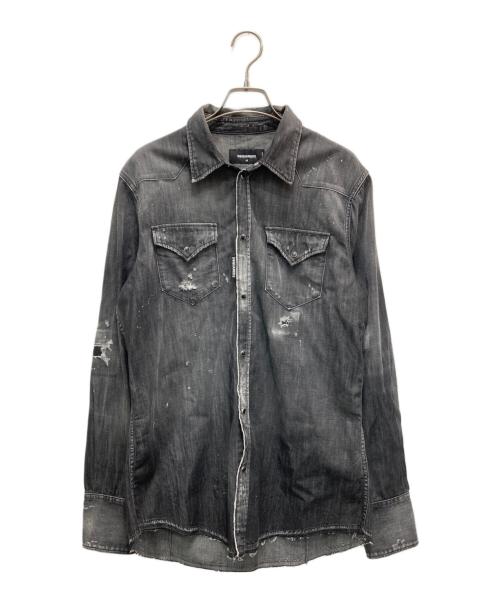 DSQUARED2（ディースクエアード）DSQUARED2 (ディースクエアード) CLASSIC WESTERN SHIRT ブラック サイズ:48の古着・服飾アイテム