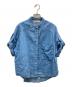 BLANC（ブラン）の古着「6oz綿麻デニム パールボタン半袖シャツ」｜インディゴ