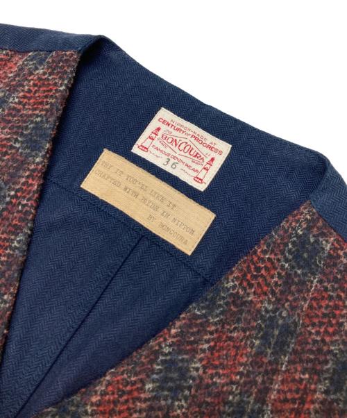 BONCOURA（ボンクラ）BONCOURA (ボンクラ) デニムワークベスト レッド サイズ:36の古着・服飾アイテム