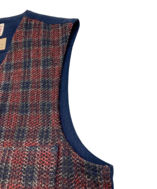 BONCOURA（ボンクラ）BONCOURA (ボンクラ) デニムワークベスト レッド サイズ:36の古着・服飾アイテム