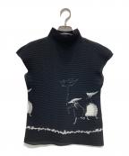 me ISSEY MIYAKEミーイッセイ ミヤケ）の古着「ハイネックカットソー」｜ブラック