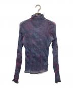 ISSEY MIYAKE FETEイッセイミヤケフェット）の古着「ハイネックカットソー」｜グレー×ピンク