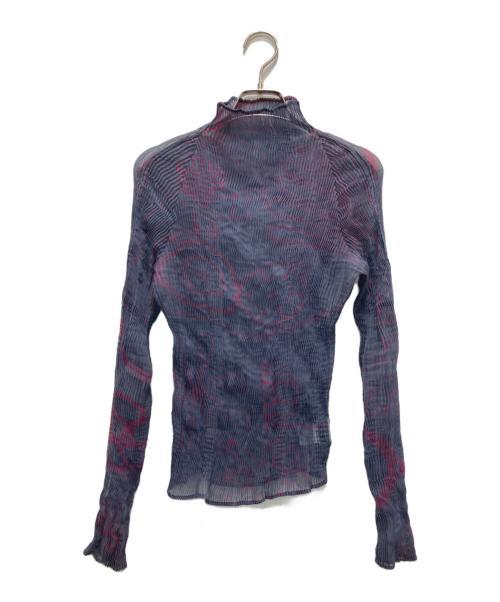 ISSEY MIYAKE FETE（イッセイミヤケフェット）ISSEY MIYAKE FETE (イッセイミヤケフェット) ハイネックカットソー グレー×ピンク サイズ:2の古着・服飾アイテム