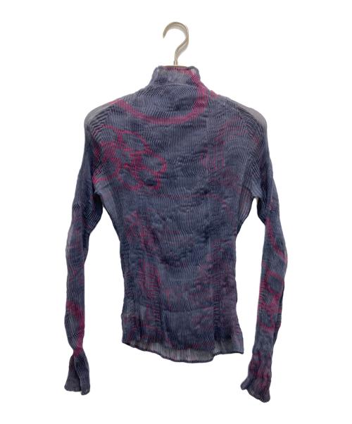 ISSEY MIYAKE FETE（イッセイミヤケフェット）ISSEY MIYAKE FETE (イッセイミヤケフェット) ハイネックカットソー グレー×ピンク サイズ:2の古着・服飾アイテム