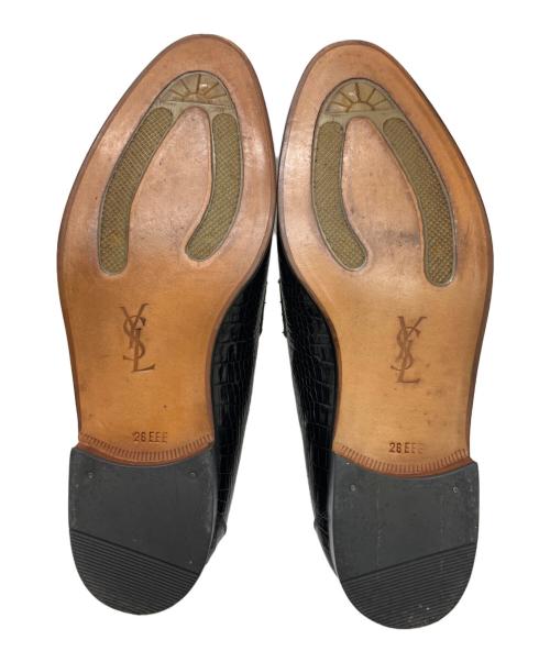 Yves Saint Laurent（イヴサンローラン）Yves Saint Laurent (イヴサンローラン) 型押しタッセルローファー ブラック サイズ:26EEEの古着・服飾アイテム