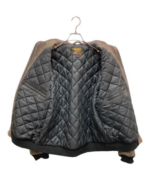 VANSON（バンソン）VANSON (バンソン) SUPREME (シュプリーム) Worn Leather Jacket / ウォーンレザージャケット ブラウン サイズ:Lの古着・服飾アイテム