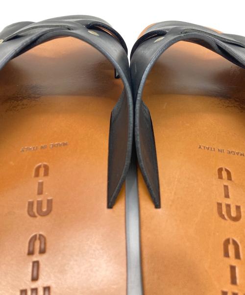 MIU MIU（ミュウミュウ）MIU MIU (ミュウミュウ) レザーフラットサンダル ブラウン×ブラック サイズ:5 1/2の古着・服飾アイテム