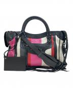 BALENCIAGAバレンシアガ）の古着「シティクラシック ハンドバッグ」｜ブラック×ピンク