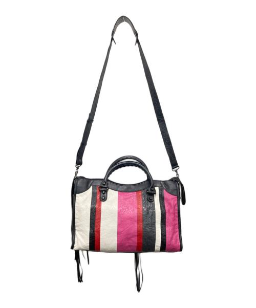 BALENCIAGA（バレンシアガ）BALENCIAGA (バレンシアガ) シティクラシック ハンドバッグ ブラック×ピンクの古着・服飾アイテム